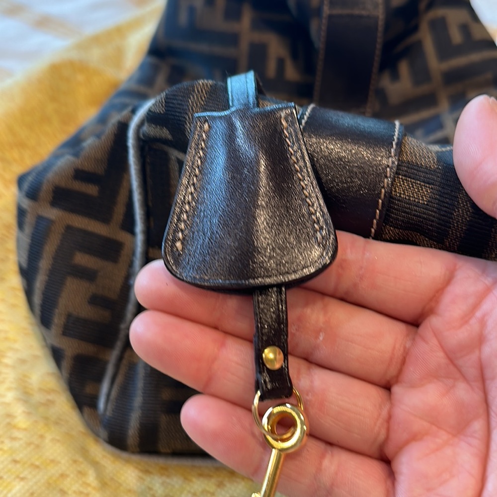 Fendi Large Hobo Bag in Brown Monogram Canvas with Gold Hardware - Picture 4 of 11